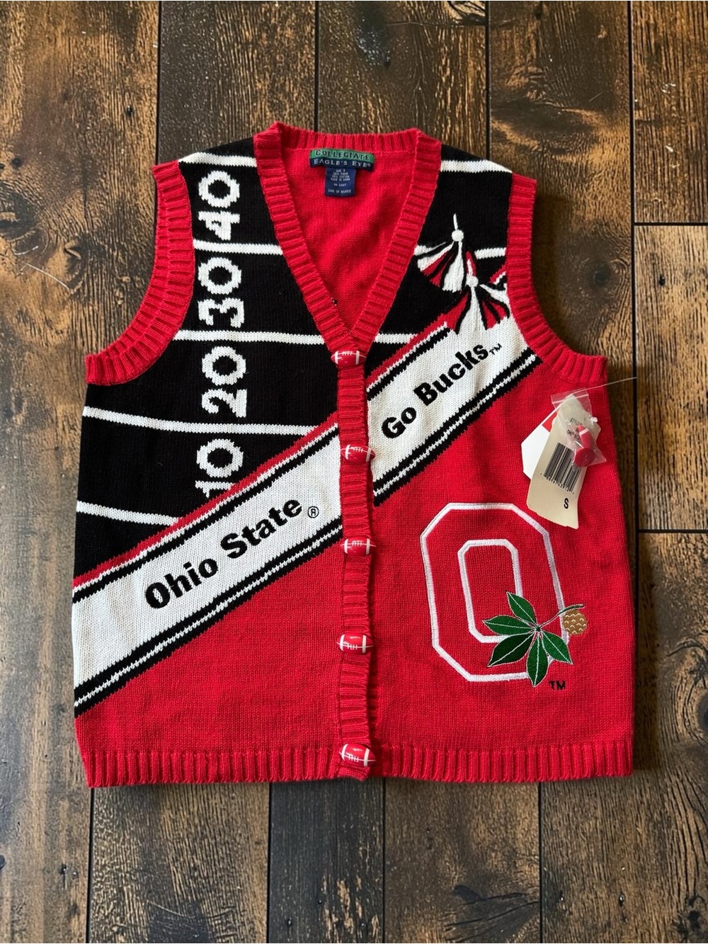 NWT Eagle’s Eye Ohio State Buckeyes Women’s Sweater Vest Small OSU Brutus